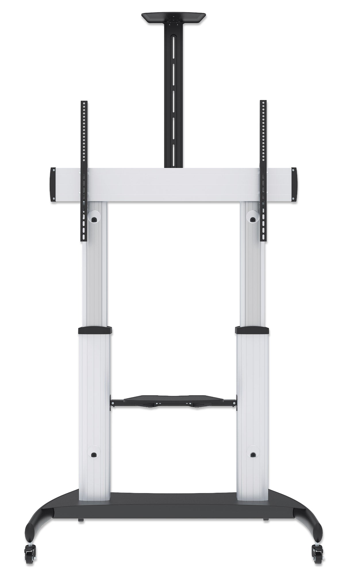 Aluminum Heavy-Duty Height-Adjustable Multimedia TV Cart, for 60" to 100" Displays Image 4