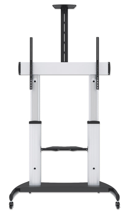 Aluminum Heavy-Duty Height-Adjustable Multimedia TV Cart, for 60" to 100" Displays Image 4