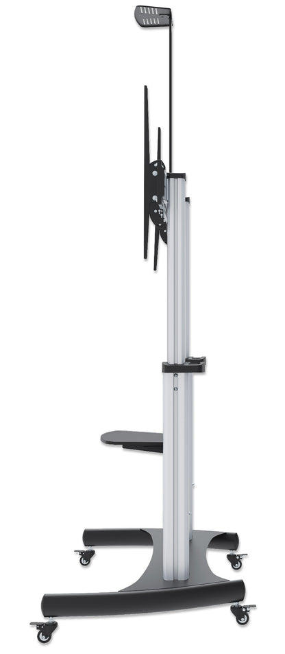 Aluminum Heavy-Duty Height-Adjustable Multimedia TV Cart, for 60" to 100" Displays Image 5