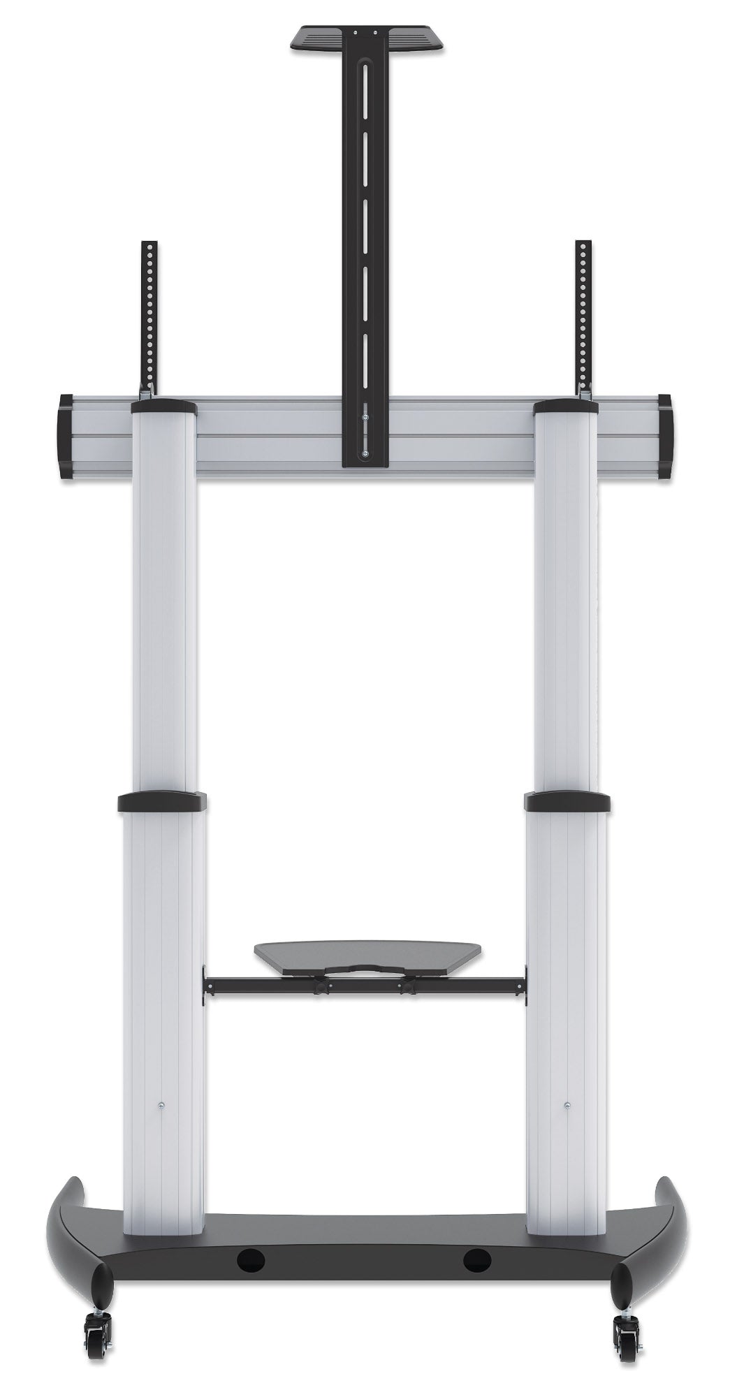 Aluminum Heavy-Duty Height-Adjustable Multimedia TV Cart, for 60" to 100" Displays Image 6