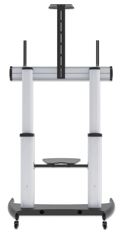 Aluminum Heavy-Duty Height-Adjustable Multimedia TV Cart, for 60" to 100" Displays Image 6