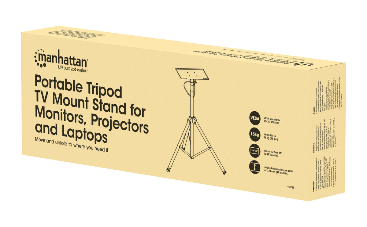 Portable Tripod Stand for Monitors, Projectors and Laptops Packaging Image 2