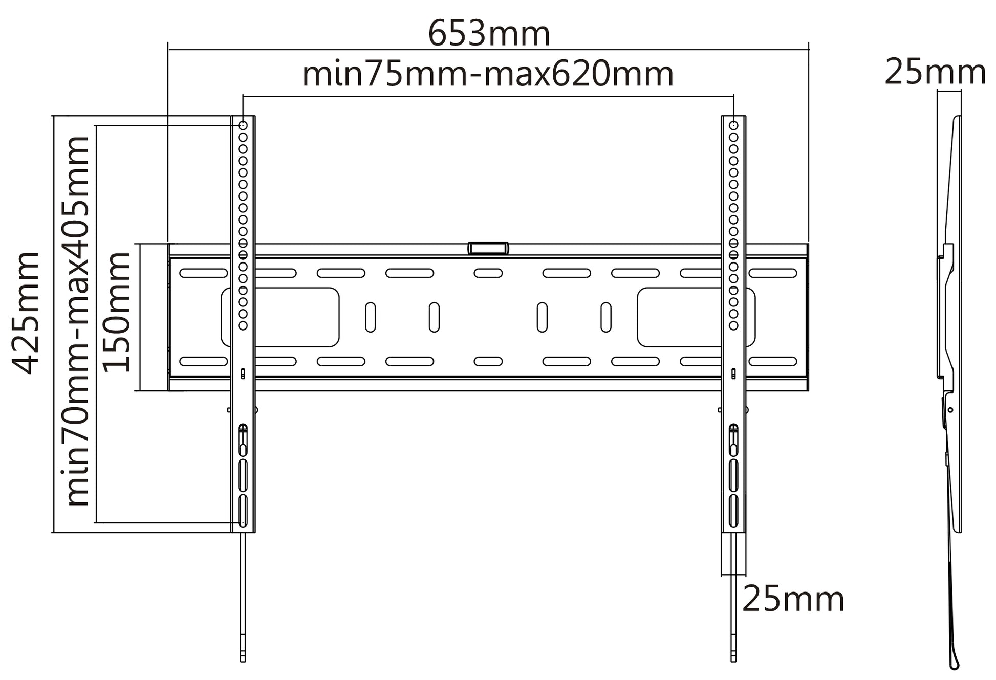 Heavy-Duty Low-Profile TV Wall Mount, for 37" to 70" Displays Image 7