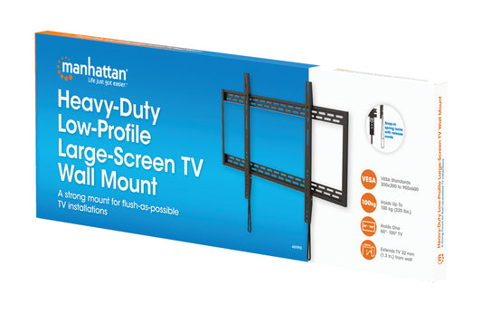 Heavy-Duty Low-Profile Large-Screen TV Wall Mount, for 60" to 100" Displays Packaging Image 2