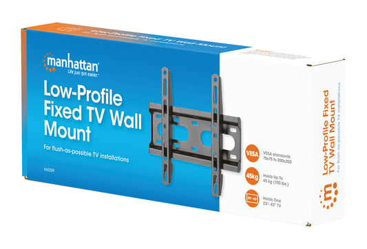 Low-Profile Fixed TV Wall Mount, for 23" to 43" Displays Packaging Image 2
