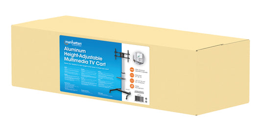 Aluminum Height-Adjustable Multimedia TV Cart, for 37" to 86" Displays Packaging Image 2