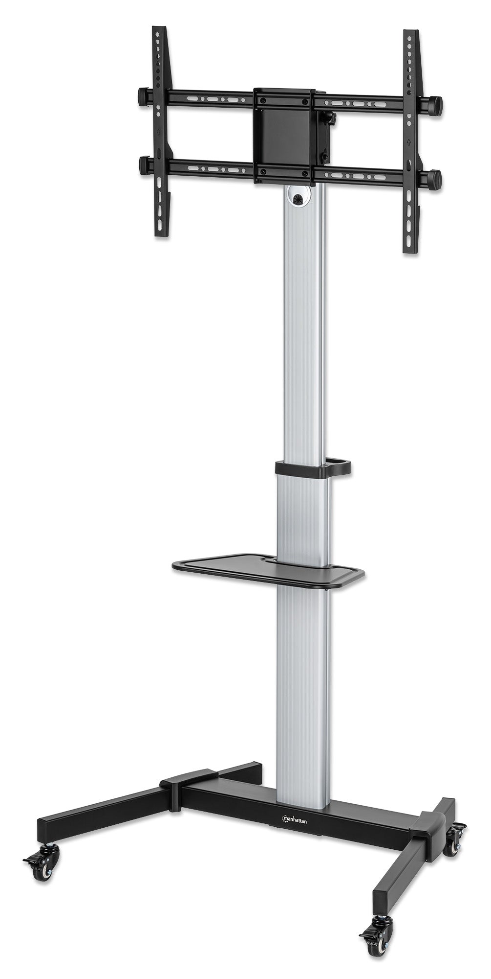 Aluminum Height-Adjustable Multimedia TV Cart, for 37" to 86" Displays Image 1