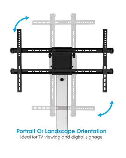 Aluminum Height-Adjustable Multimedia TV Cart, for 37" to 86" Displays Image 9