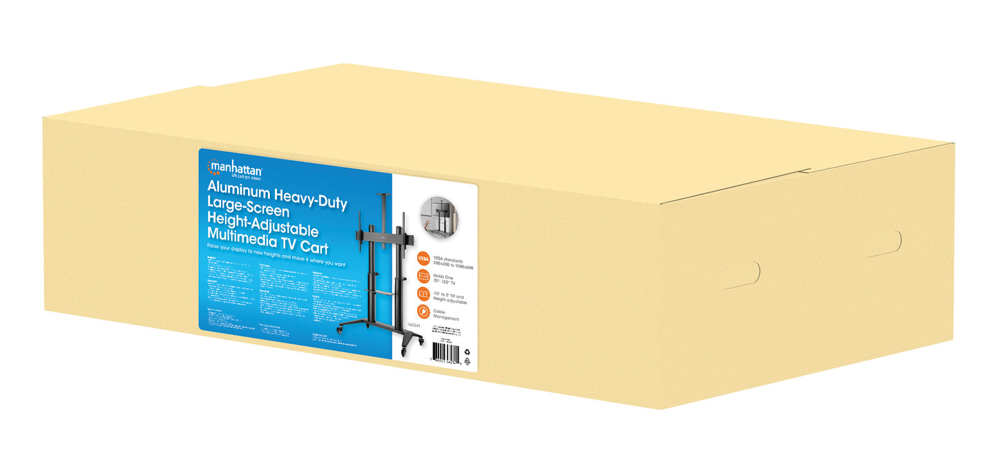 Aluminum Heavy-Duty Large-Screen Height-Adjustable Multimedia TV Cart Packaging Image 2
