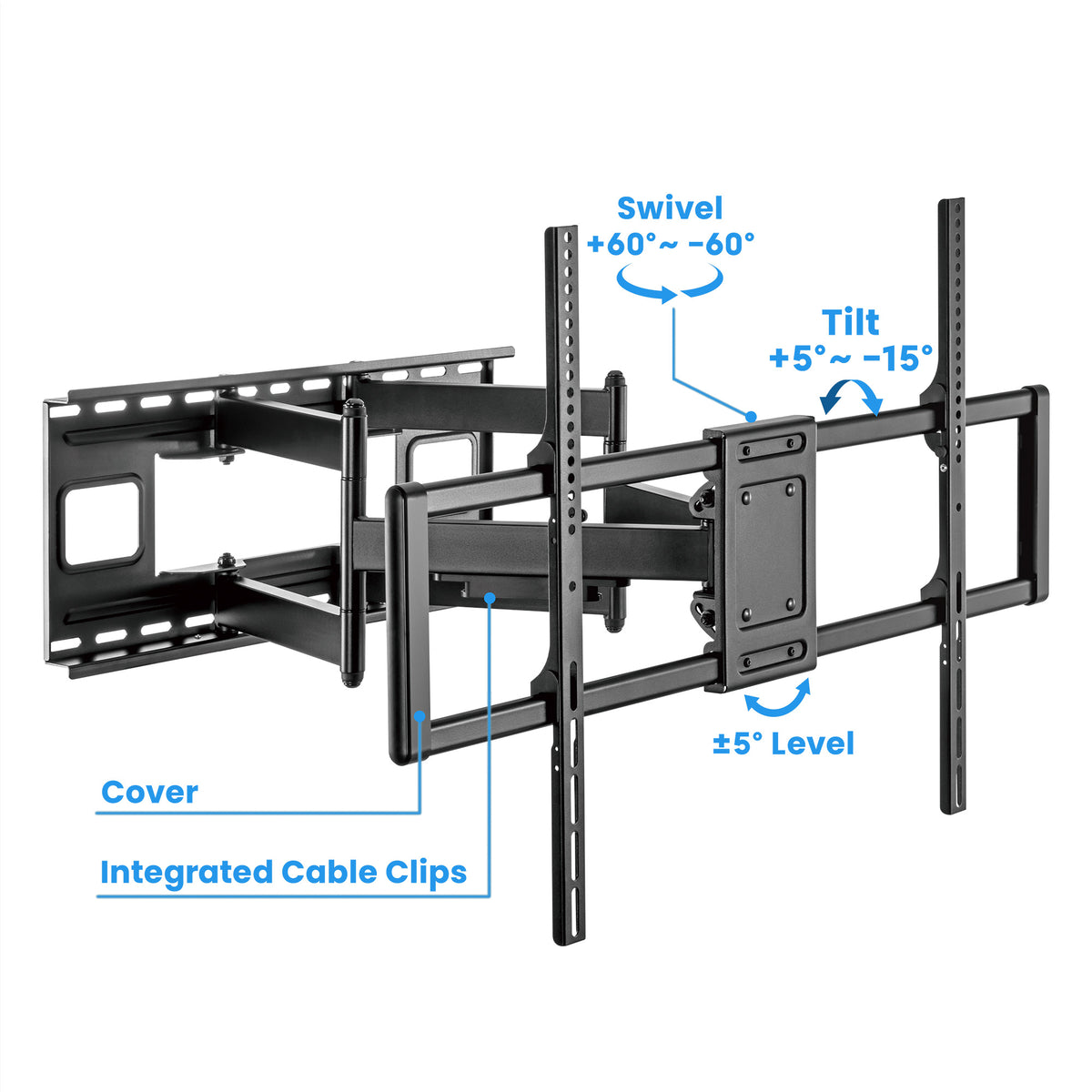 Heavy-Duty Large-Screen Full-Motion TV Wall Mount, for 60" to 120" Displays Image 11