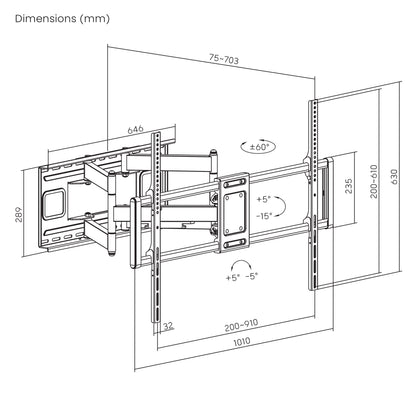 Heavy-Duty Large-Screen Full-Motion TV Wall Mount, for 60" to 120" Displays Image 15