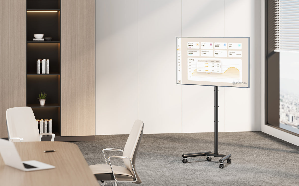 Economy Compact Height-Adjustable TV Cart, for 13" to 50" Displays Image 5