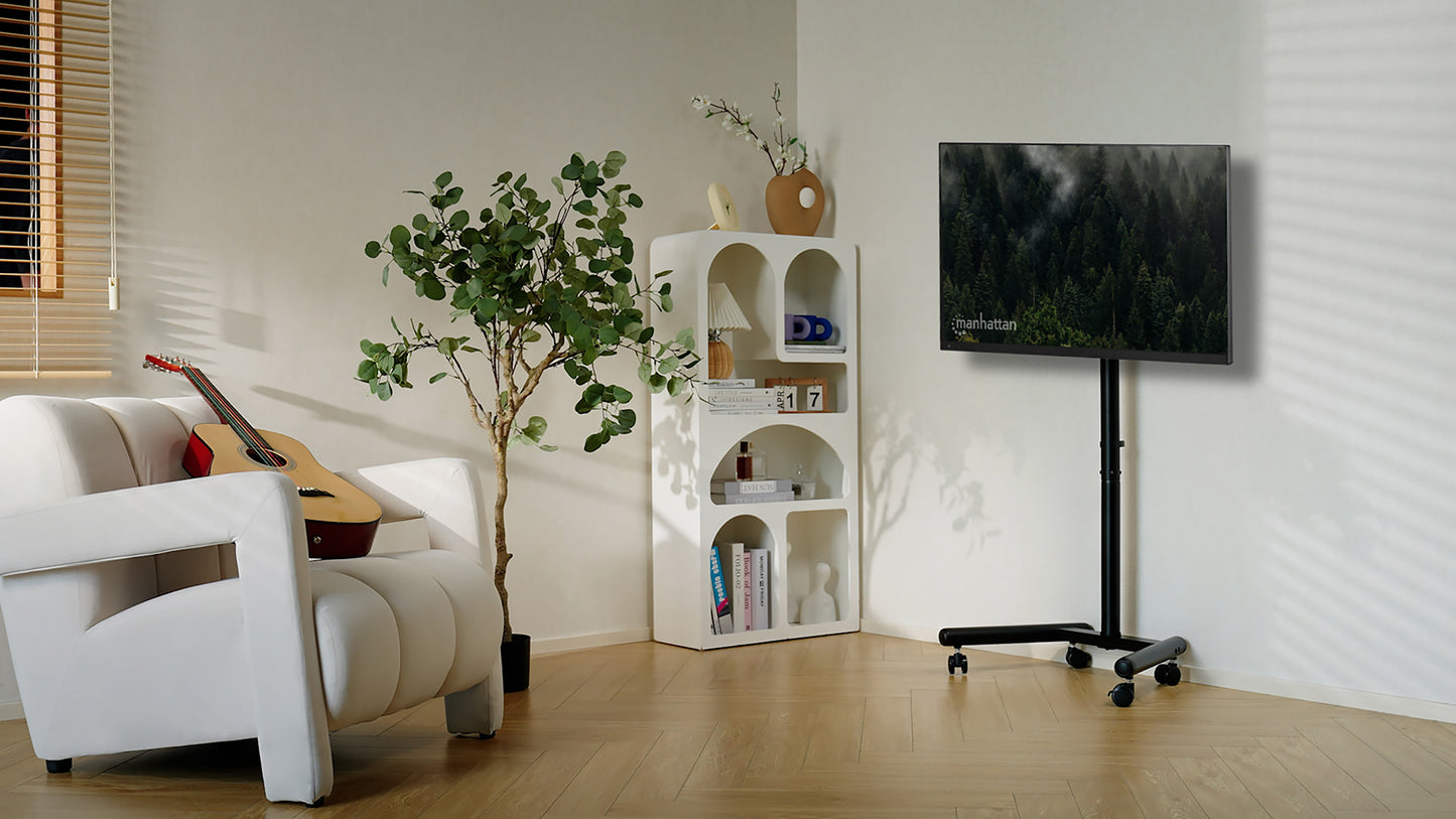 Economy Compact Height-Adjustable TV Cart, for 13" to 50" Displays Image 9