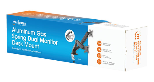 Aluminum Gas Spring Dual Monitor Desk Mount Packaging Image 2