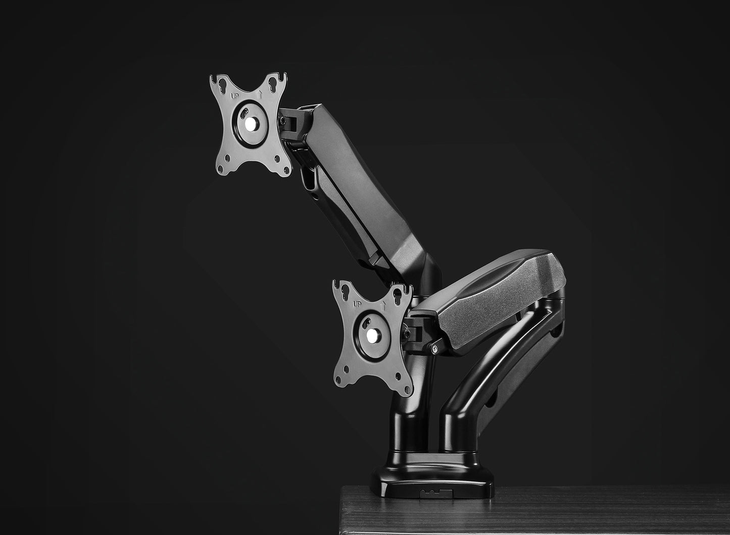 Aluminum Gas Spring Dual Monitor Desk Mount Image 12