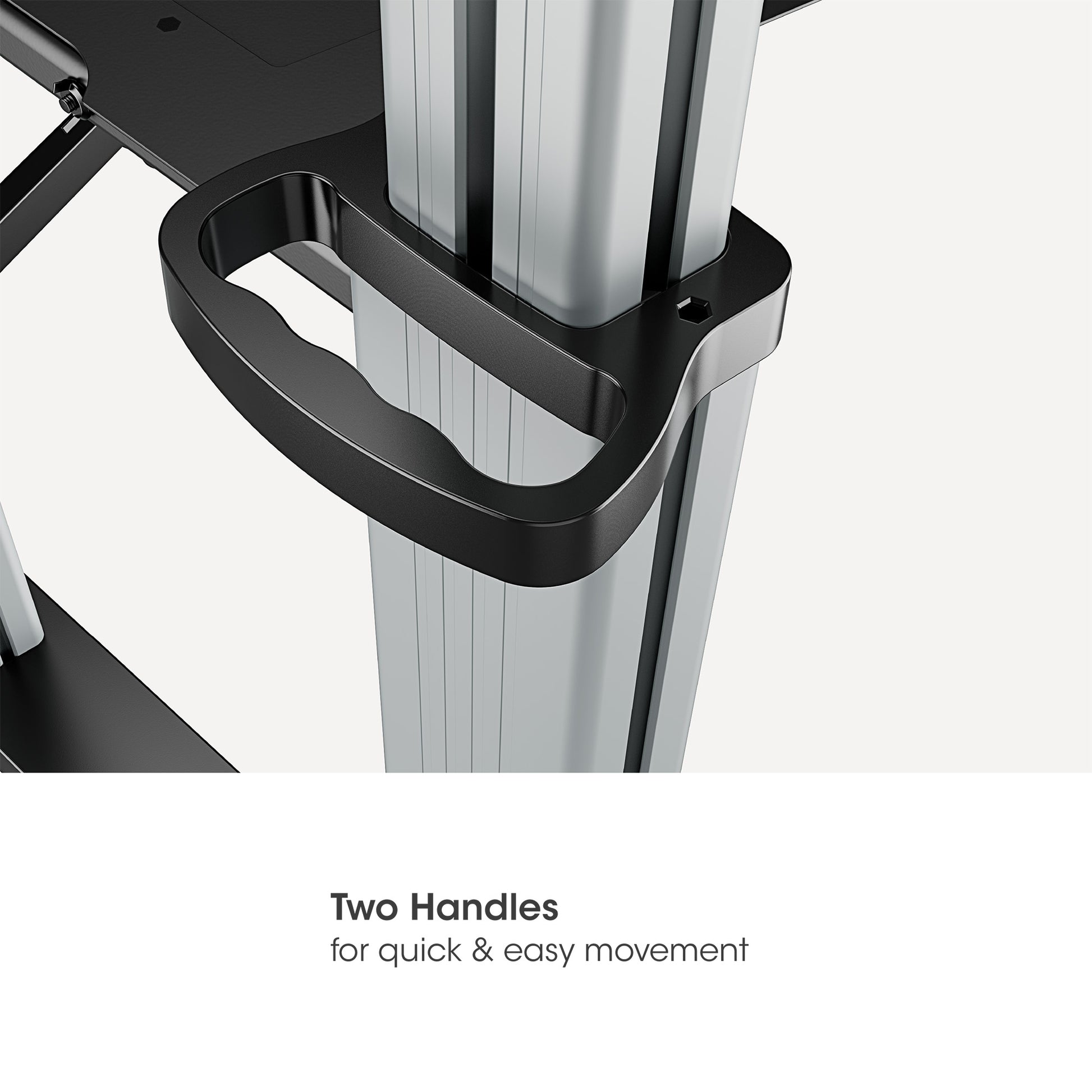 Aluminum Height-Adjustable Multimedia TV Cart, for 60" to 100" Displays Image 11