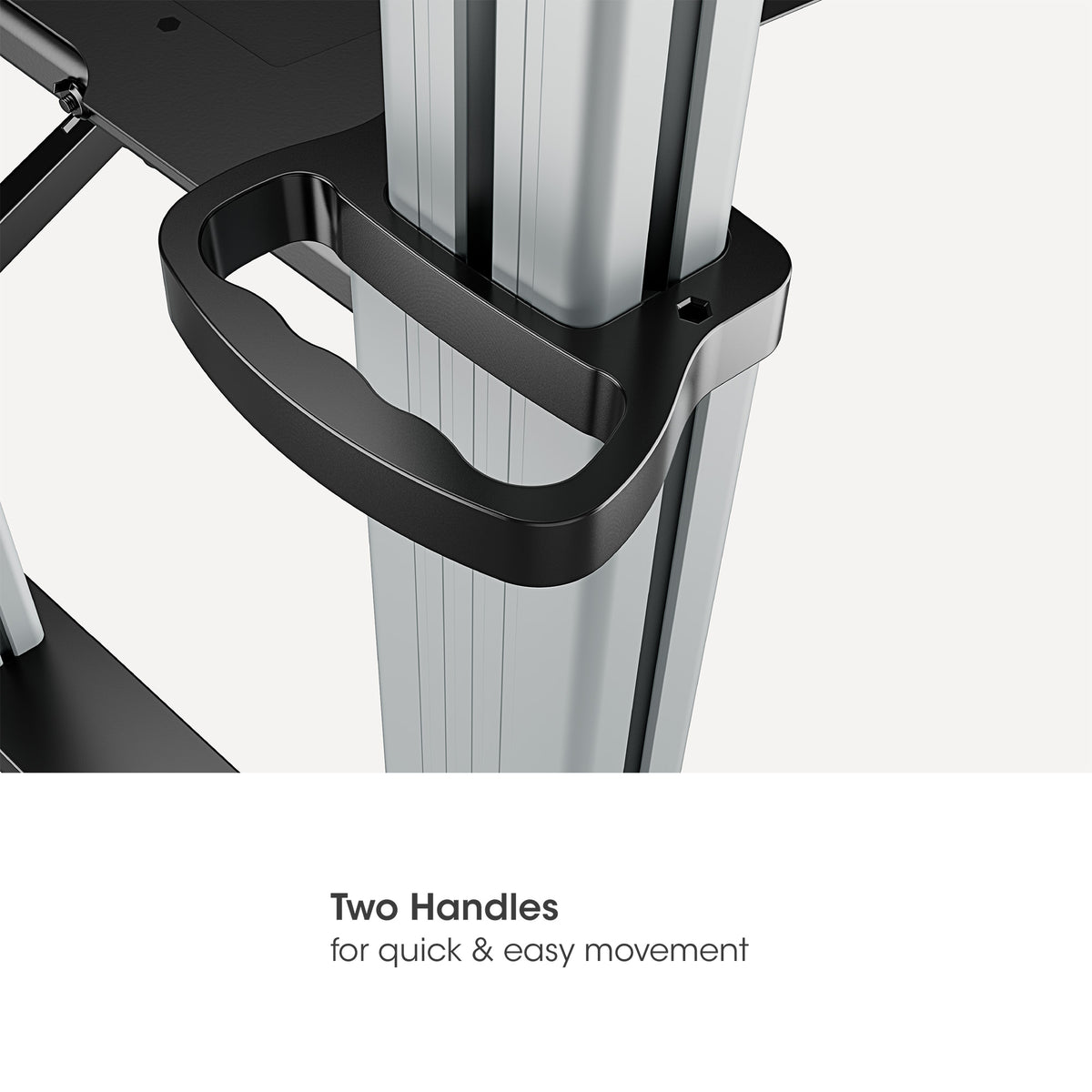 Aluminum Height-Adjustable Multimedia TV Cart, for 60" to 100" Displays Image 11