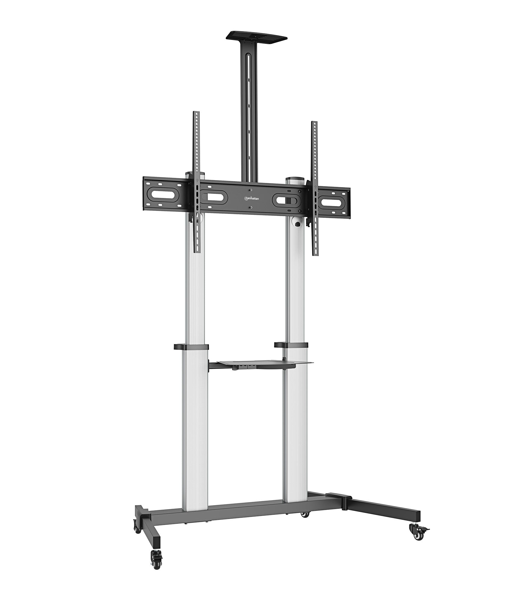 Aluminum Height-Adjustable Multimedia TV Cart, for 60" to 100" Displays Image 4