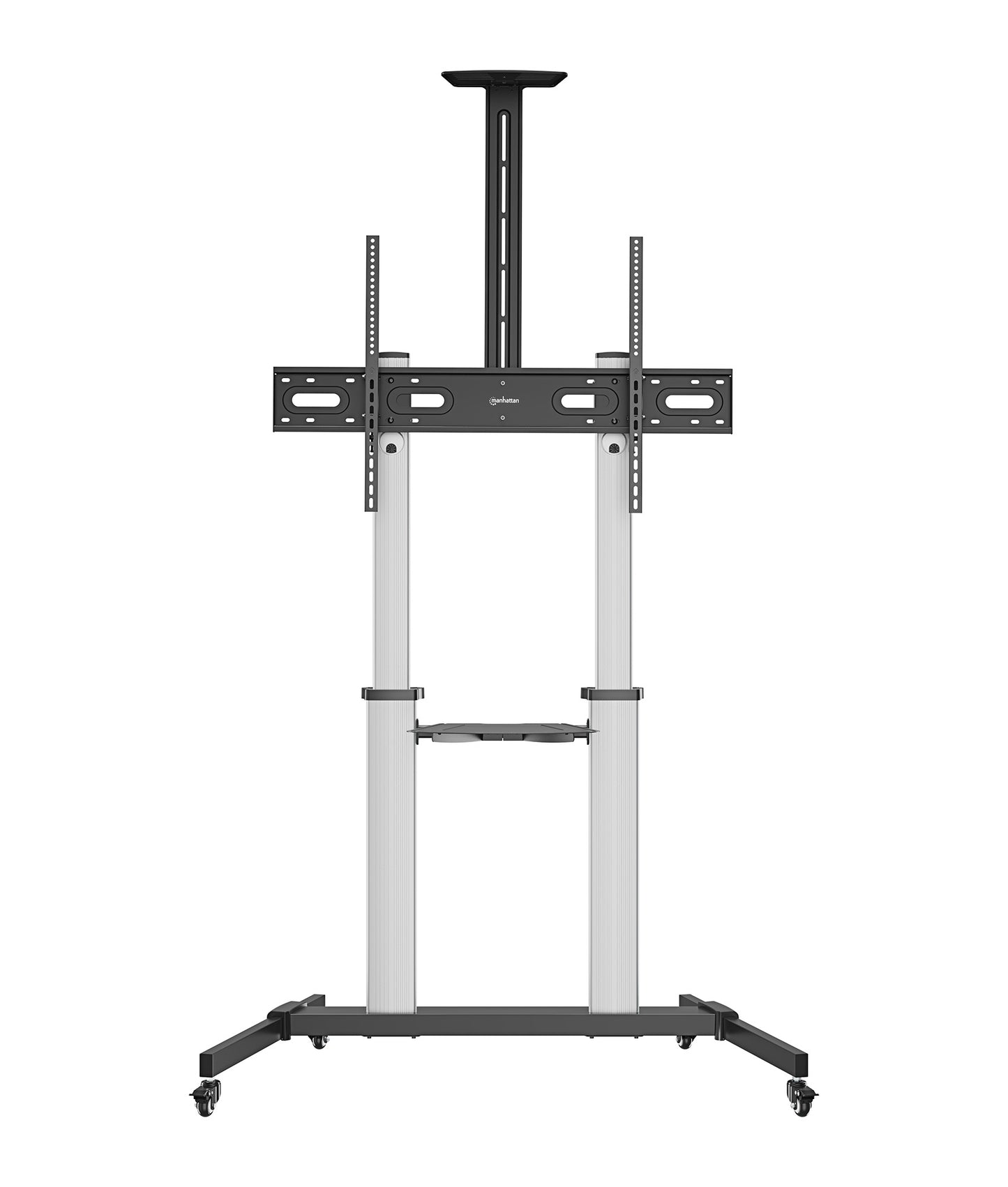 Aluminum Height-Adjustable Multimedia TV Cart, for 60" to 100" Displays Image 5