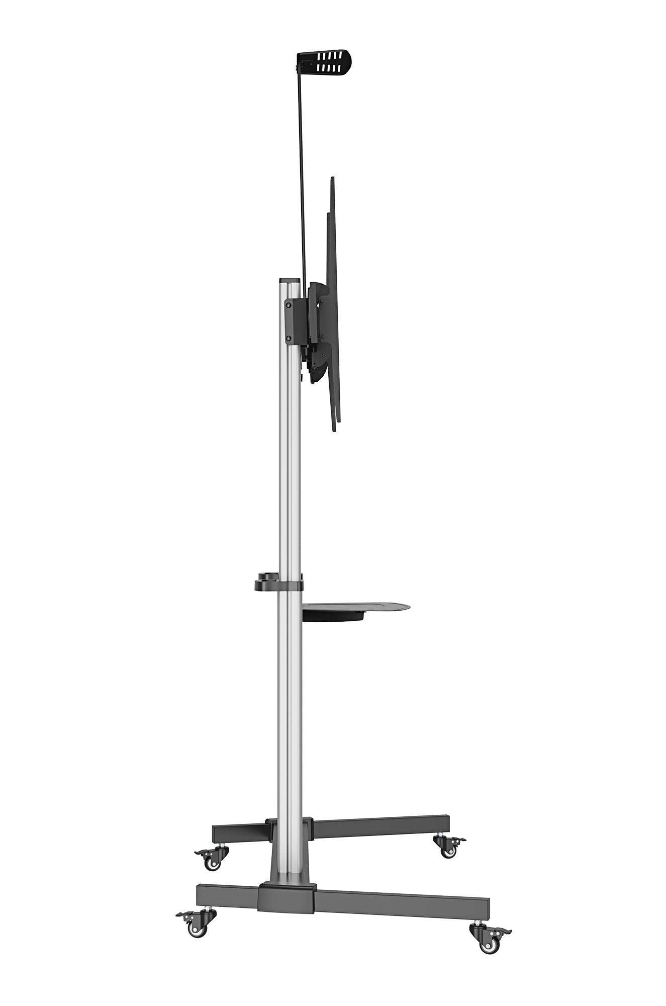 Aluminum Height-Adjustable Multimedia TV Cart, for 60" to 100" Displays Image 7