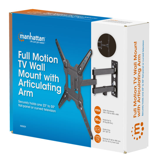 Full Motion TV Wall Mount with Articulating Arm, for 23" to 55" Displays Packaging Image 2