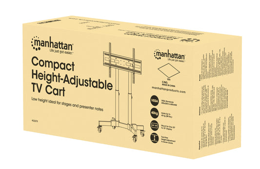 Compact Height-Adjustable TV Cart, for 23" to 70" Displays Packaging Image 2