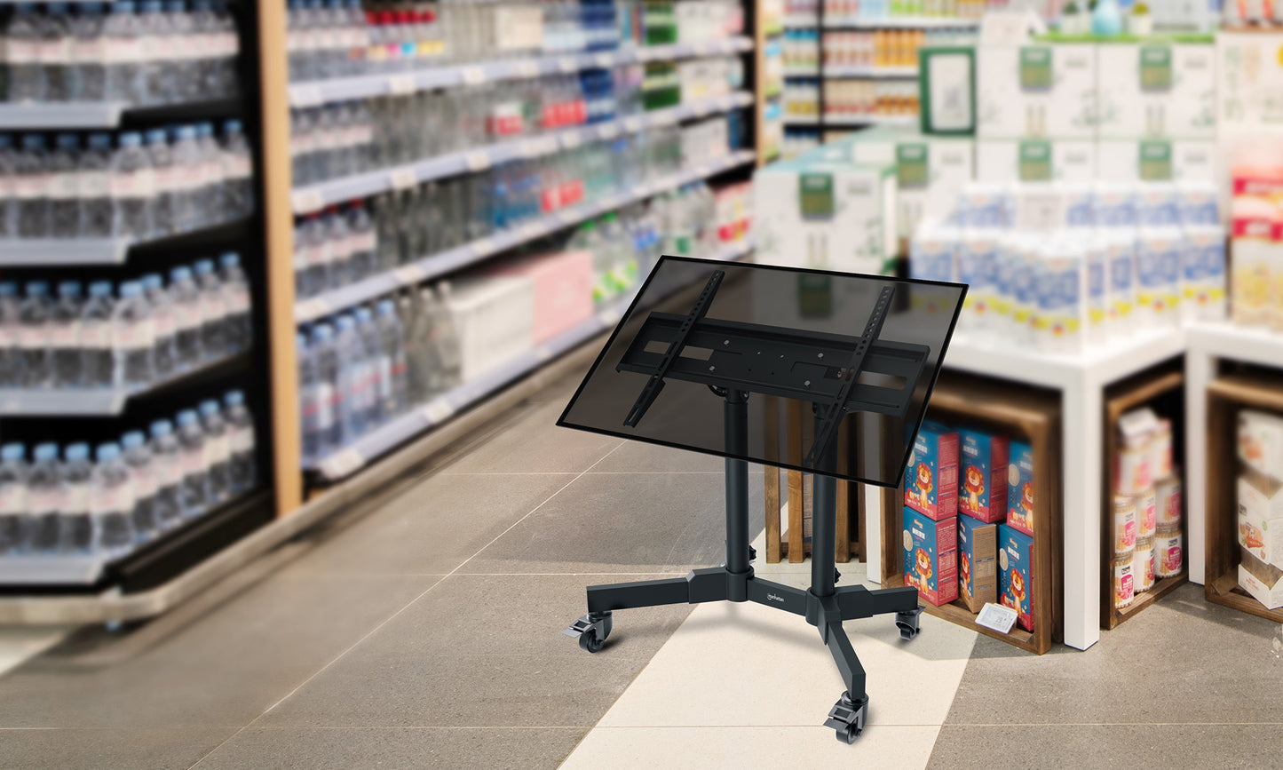 Compact Height-Adjustable TV Cart, for 23" to 70" Displays Image 9