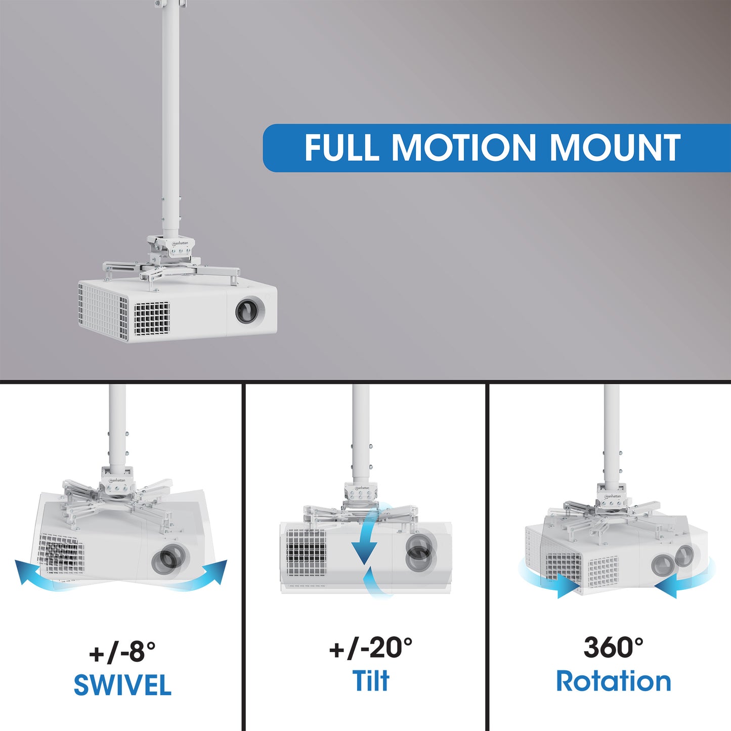 Heavy-Duty Height-Adjustable Projector Ceiling Mount Image 7