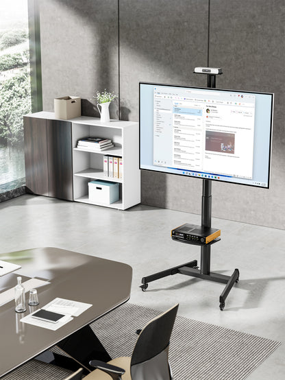 Multimedia TV Cart with Tool-Free Height Adjustment, for 37" to 86" Displays Image 3