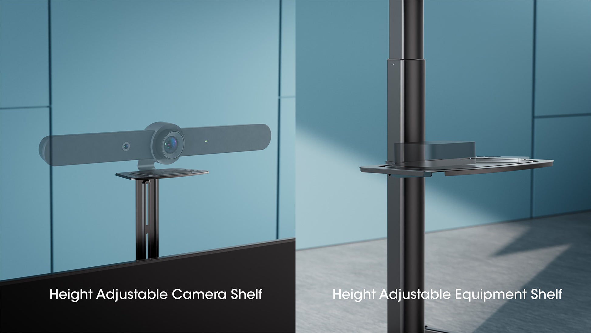 Multimedia TV Cart with Tool-Free Height Adjustment, for 37" to 86" Displays Image 6