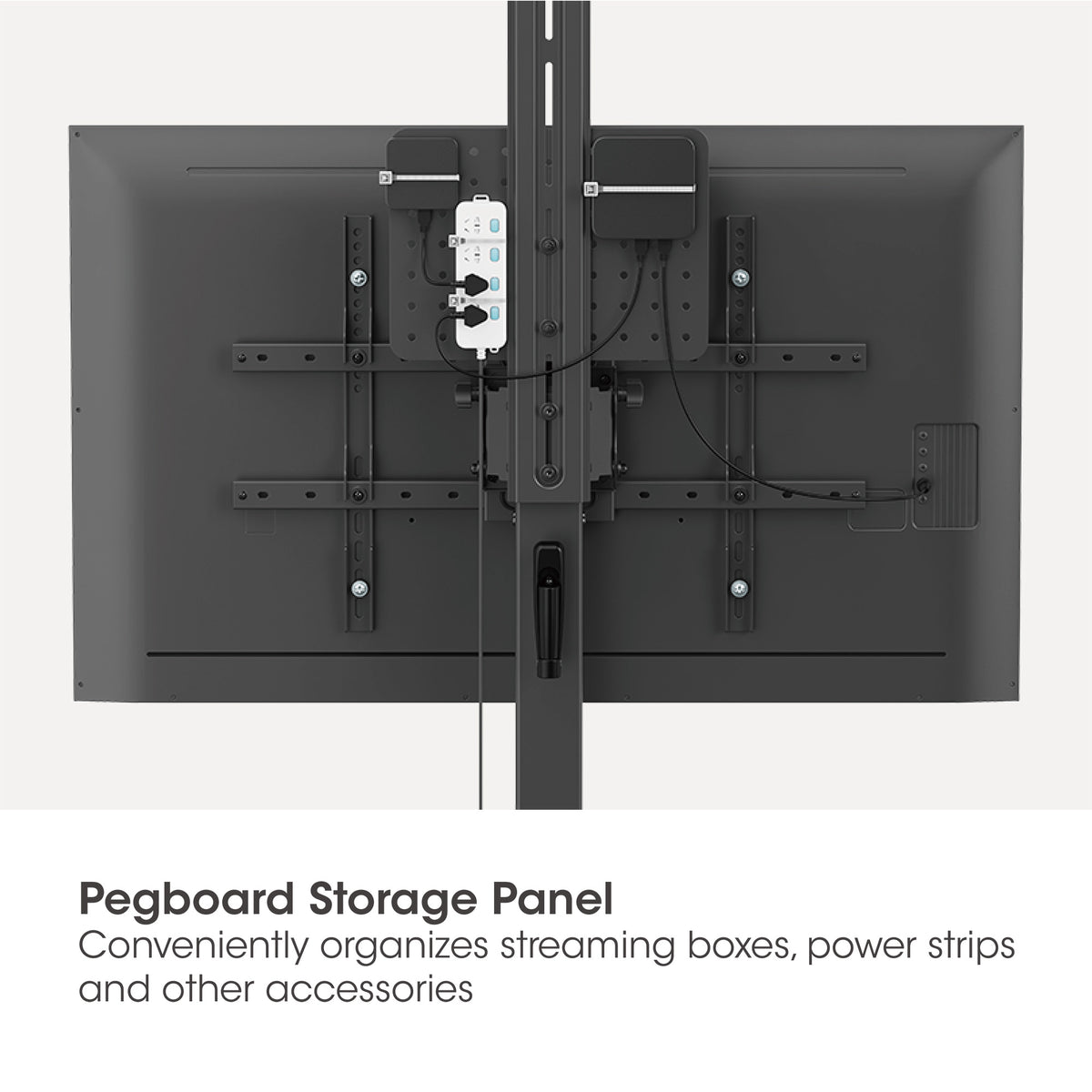 Multimedia TV Cart with Tool-Free Height Adjustment, for 37" to 86" Displays Image 9