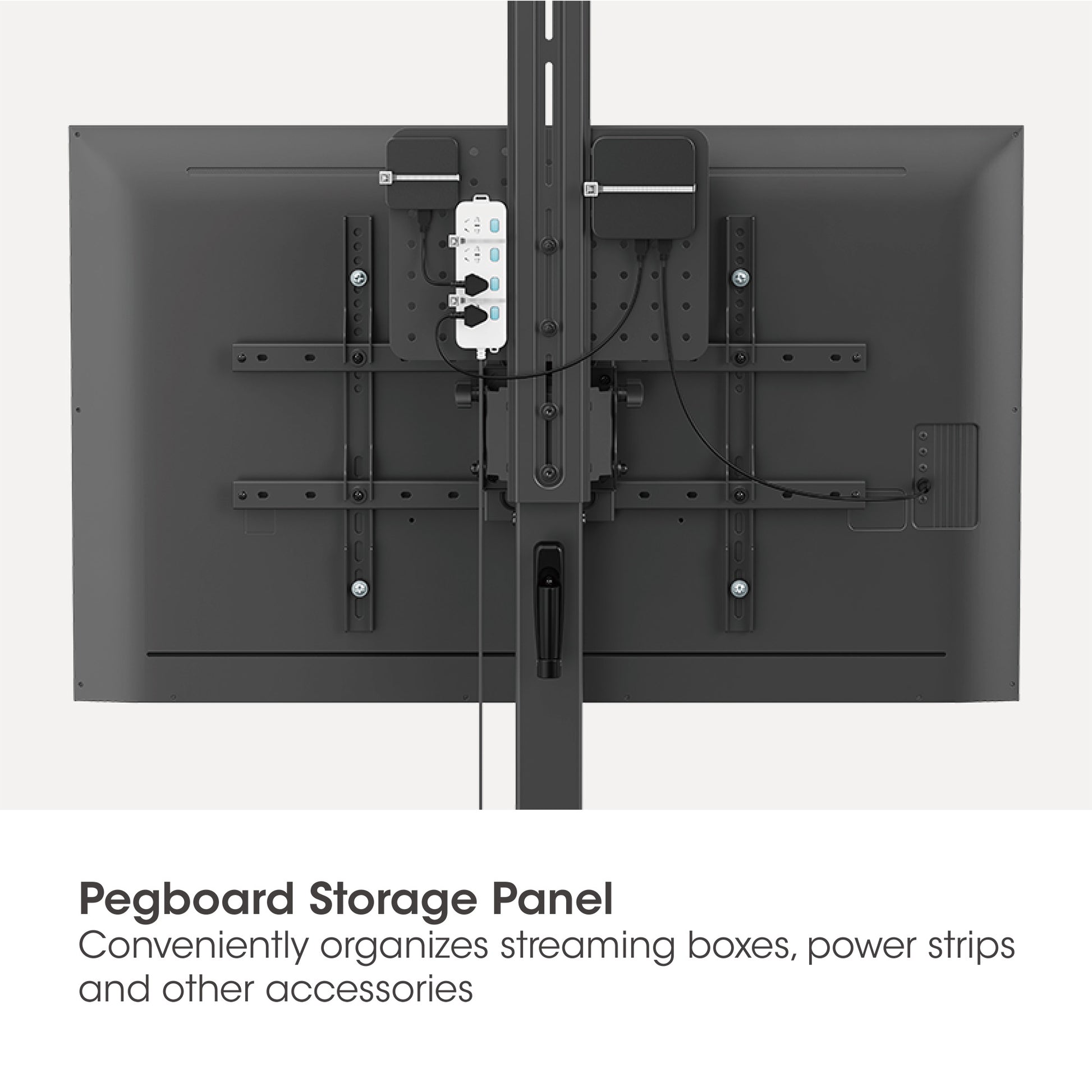 Multimedia TV Cart with Tool-Free Height Adjustment, for 37" to 86" Displays Image 9