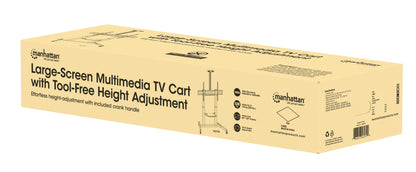 Large-Screen Multimedia TV Cart with Tool-Free Height Adjustment, for 60" to 120" Displays Packaging Image 2