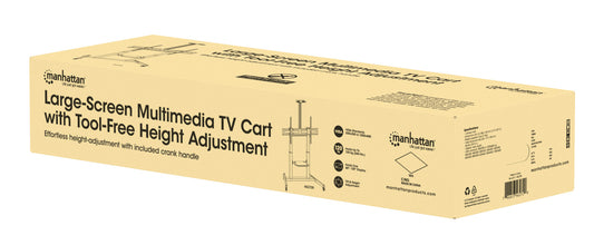 Large-Screen Multimedia TV Cart with Tool-Free Height Adjustment, for 60" to 120" Displays Packaging Image 2