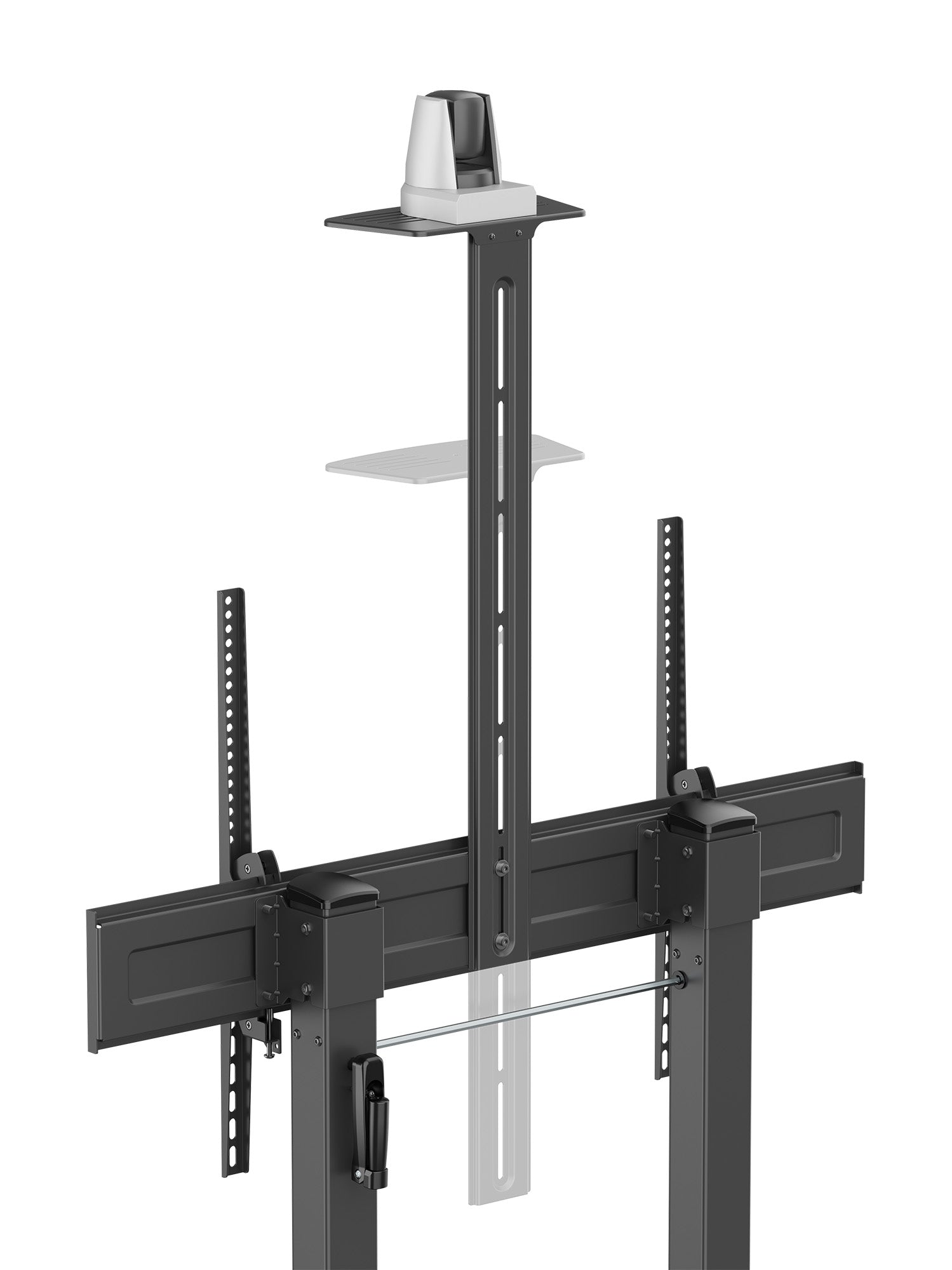 Large-Screen Multimedia TV Cart with Tool-Free Height Adjustment, for 60" to 120" Displays Image 9