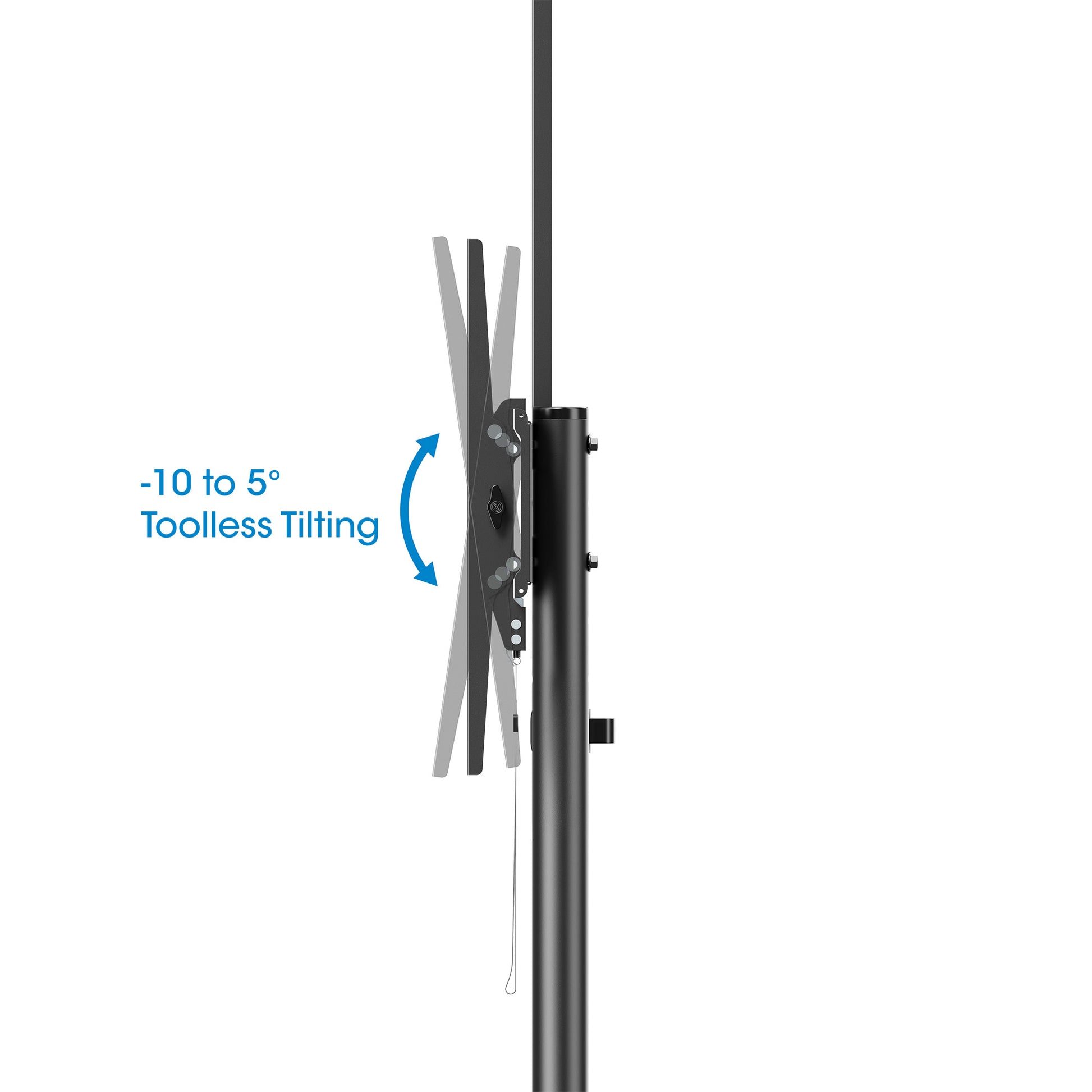 Economy Height-Adjustable Multimedia TV Cart, for 37" to 70" Displays Image 10