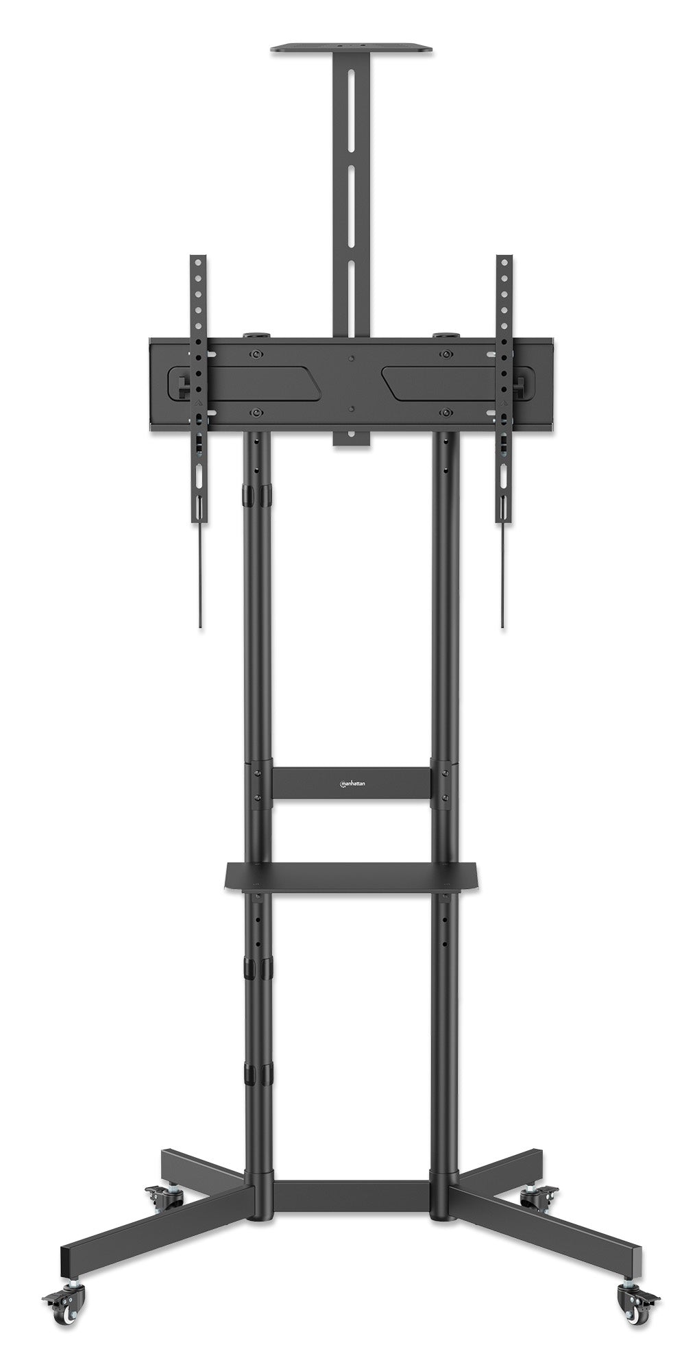 Economy Height-Adjustable Multimedia TV Cart, for 37" to 70" Displays Image 3