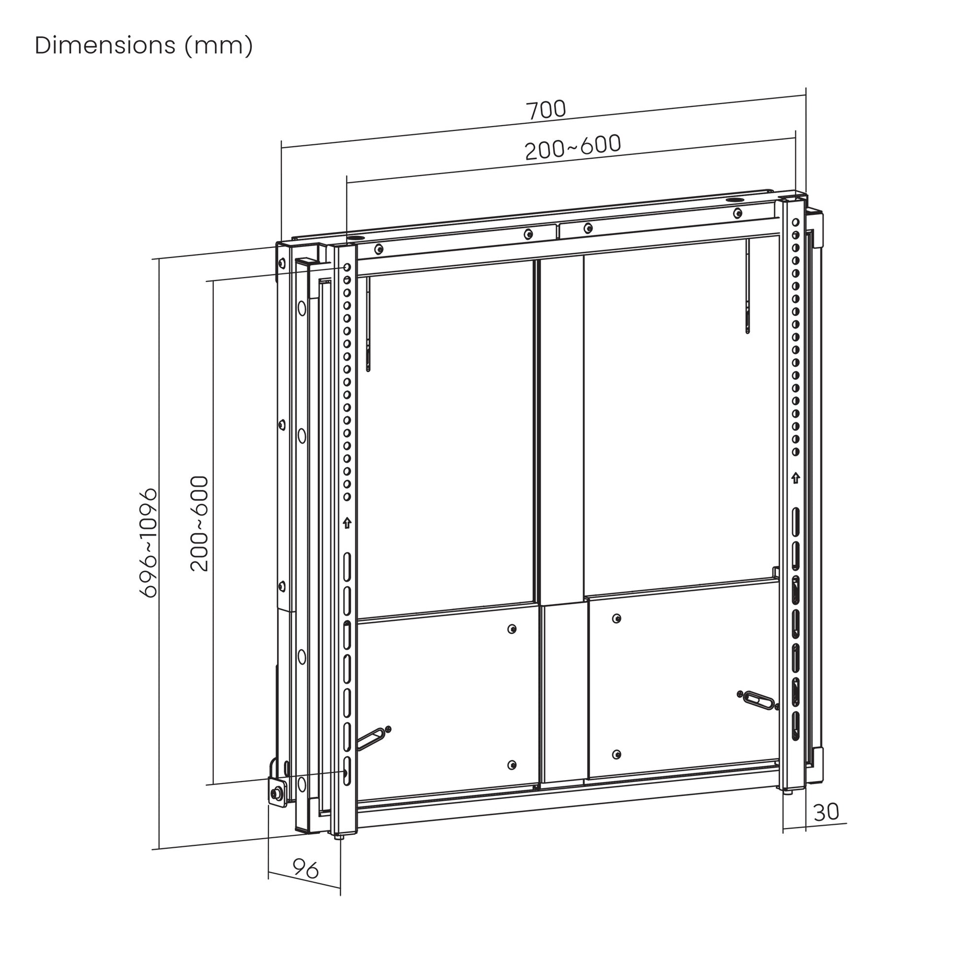TV Wall Mount with Tool-Free Lift & Lock Height Adjustment, for 55" to 75" Displays Image 15