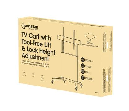 TV Cart with Tool-Free Lift & Lock Height Adjustment, for 50" to 100" Displays Packaging Image 2
