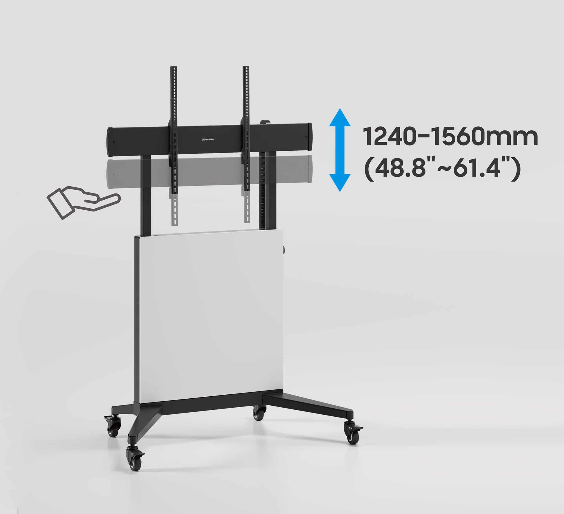 TV Cart with Tool-Free Lift & Lock Height Adjustment, for 50" to 100" Displays Image 11