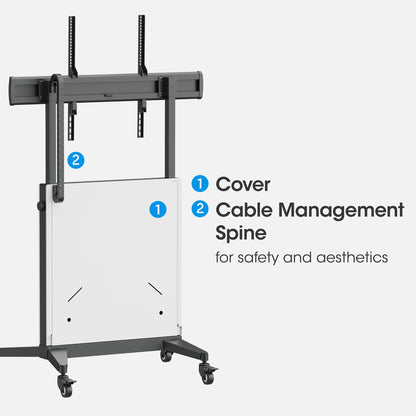 TV Cart with Tool-Free Lift & Lock Height Adjustment, for 50" to 100" Displays Image 13