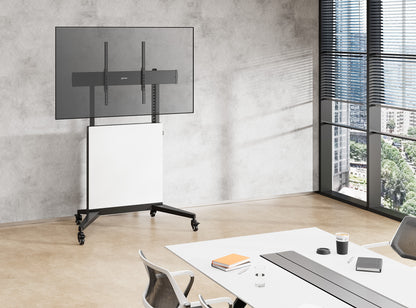 TV Cart with Tool-Free Lift & Lock Height Adjustment, for 50" to 100" Displays Image 2