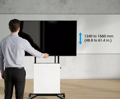 TV Cart with Tool-Free Lift & Lock Height Adjustment, for 50" to 100" Displays Image 8