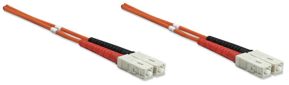 5 m SC to SC UPC Fiber Optic Patch Cable, 3.0 mm, Duplex, LSZH, OM2 Multimode, Orange Image 3