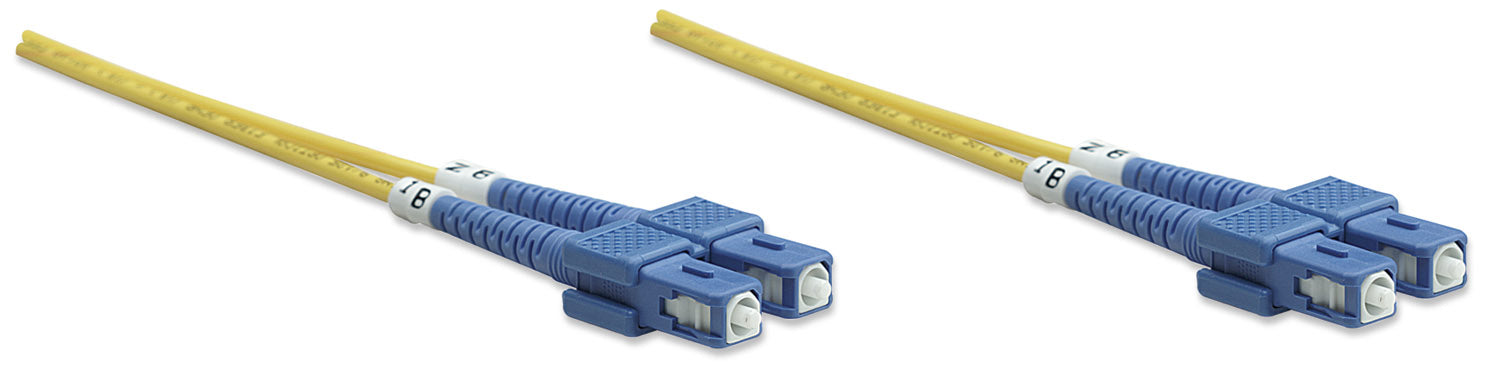 1 m SC to SC UPC Fiber Optic Patch Cable, 3.0 mm, Duplex, LSZH, OS2 Singlemode, Yellow Image 3