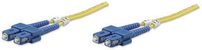 3 m SC to SC UPC Fiber Optic Patch Cable, 3.0 mm, Duplex, LSZH, OS2 Singlemode, Yellow Image 1