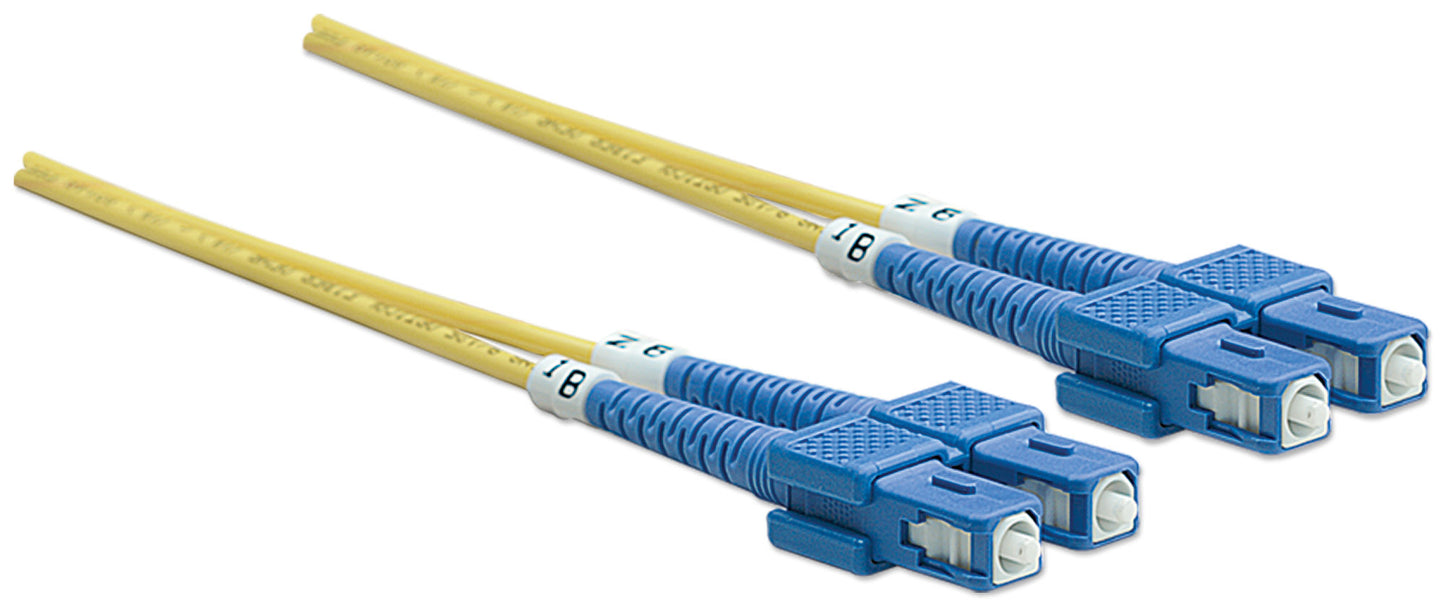 5 m SC to SC UPC Fiber Optic Patch Cable, 3.0 mm, Duplex, LSZH, OS2 Singlemode, Yellow Image 3