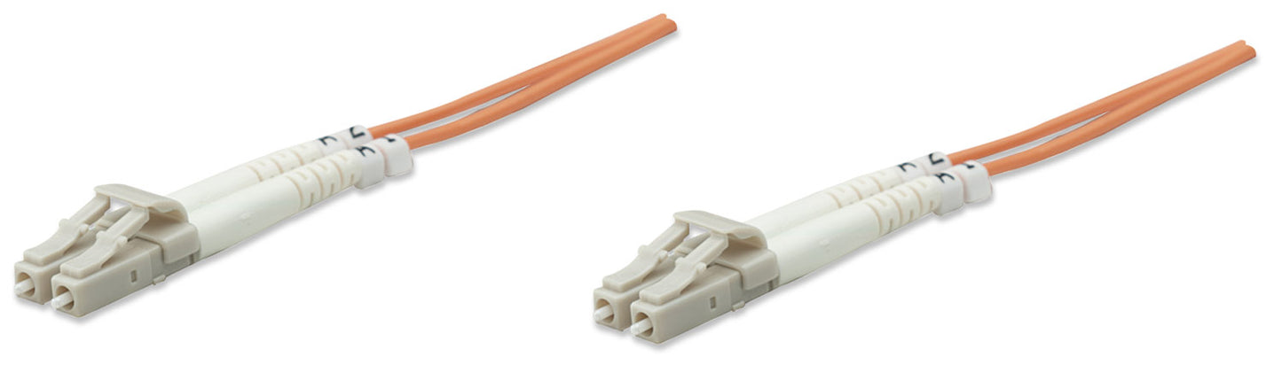 5 m LC to LC UPC Fiber Optic Patch Cable, 3.0 mm, Duplex, LSZH, OM1 Multimode, Orange Image 1