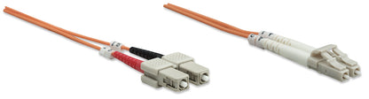 3 m LC to SC UPC Fiber Optic Patch Cable, 3.0 mm, Duplex, LSZH, OM1 Multimode, Orange Image 3