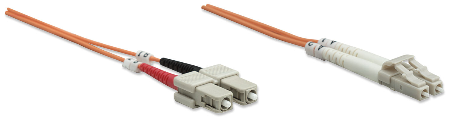 5 m LC to SC UPC Fiber Optic Patch Cable, 3.0 mm, Duplex, LSZH, OM1 Multimode, Orange Image 3